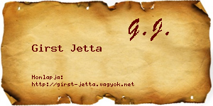 Girst Jetta névjegykártya